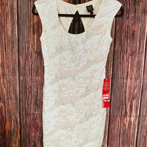 Love Reign, Sequin semi-formal white mini dress WS Small